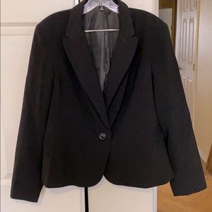 Black, one button blazer (Size 14)